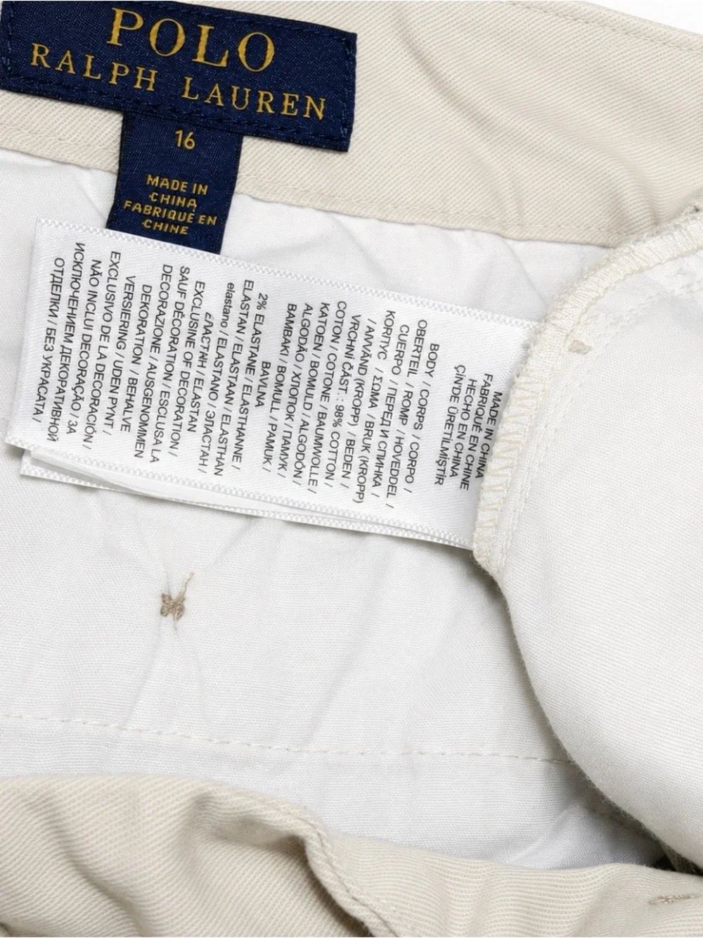 Polo Ralph Lauren Boys Size 16 Stretch Khaki Chino Pants Beige Preppy